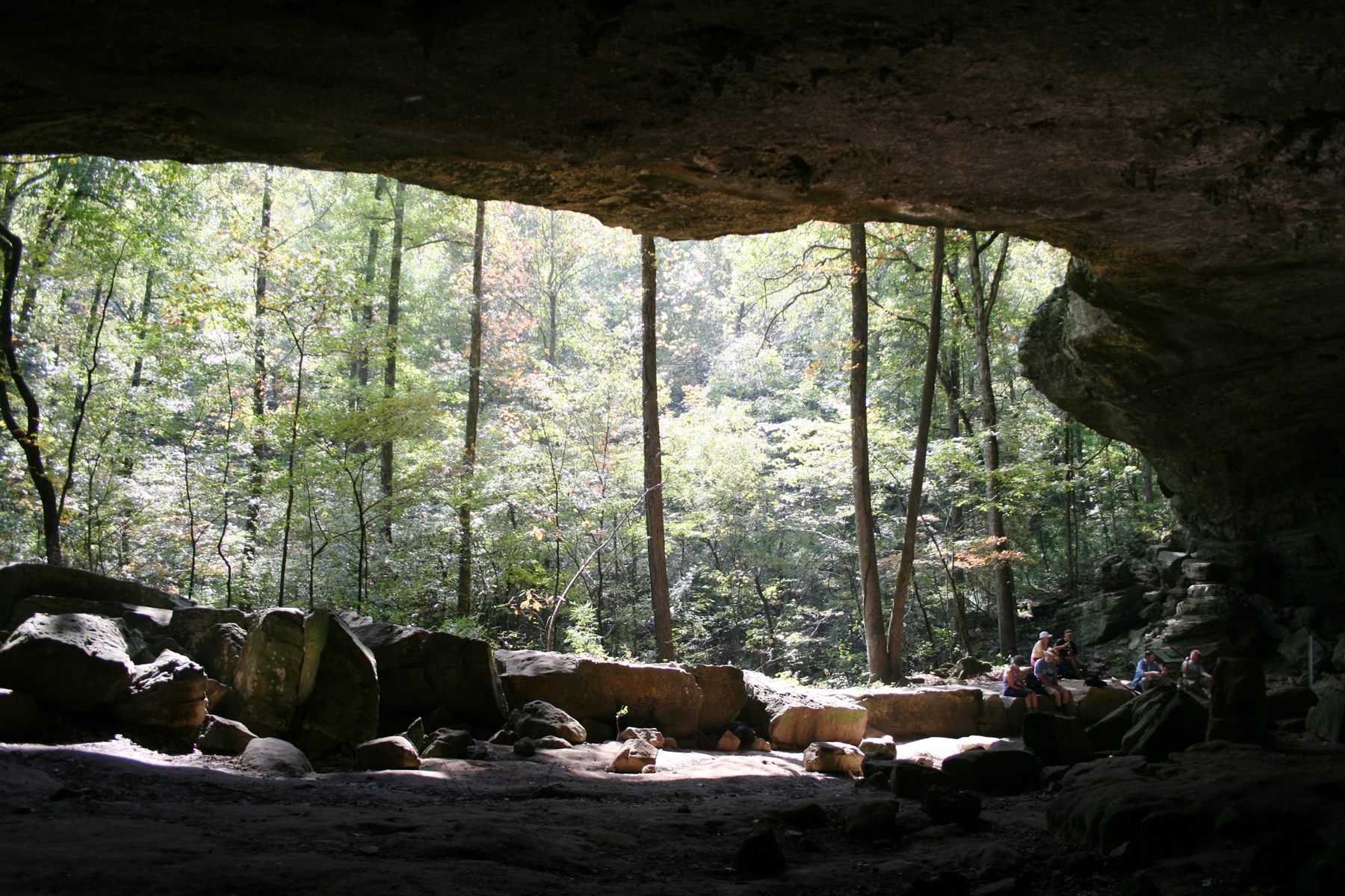 The Indian Rockhouse bluff shelter near Buffalo Point