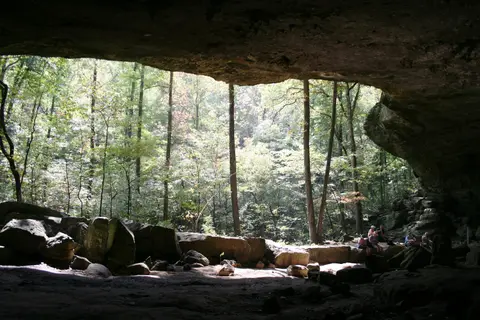 The Indian Rockhouse bluff shelter near Buffalo Point